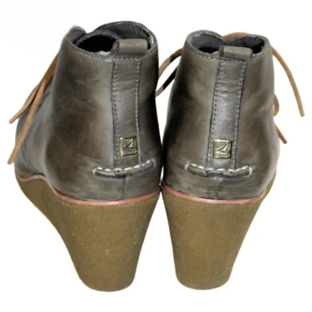 Sperry Top-Sider Gray Brundidge Stella Prow Wedge Ankle Boot, Size 9.5